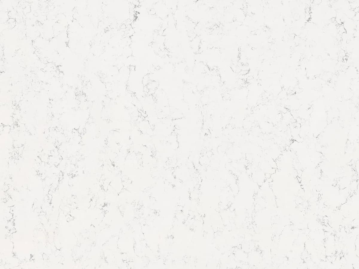 Belenco Fairy White 4227 kuvars tezgah, yüzey ve desenin yakın çekimi (üretici görseli)