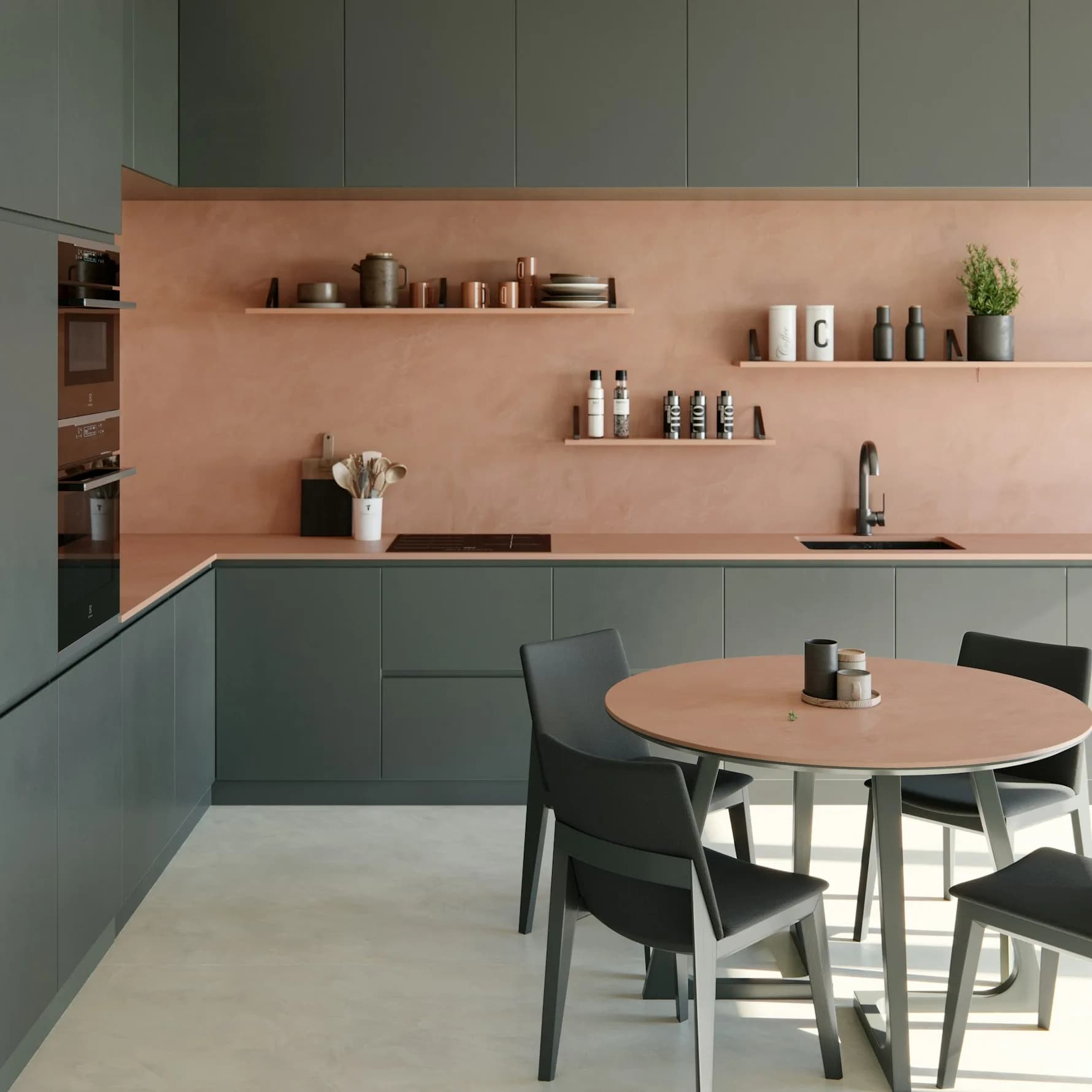 Dekton Umber ultra kompakt tezgah uygulama örneği 1 (üretici görseli)