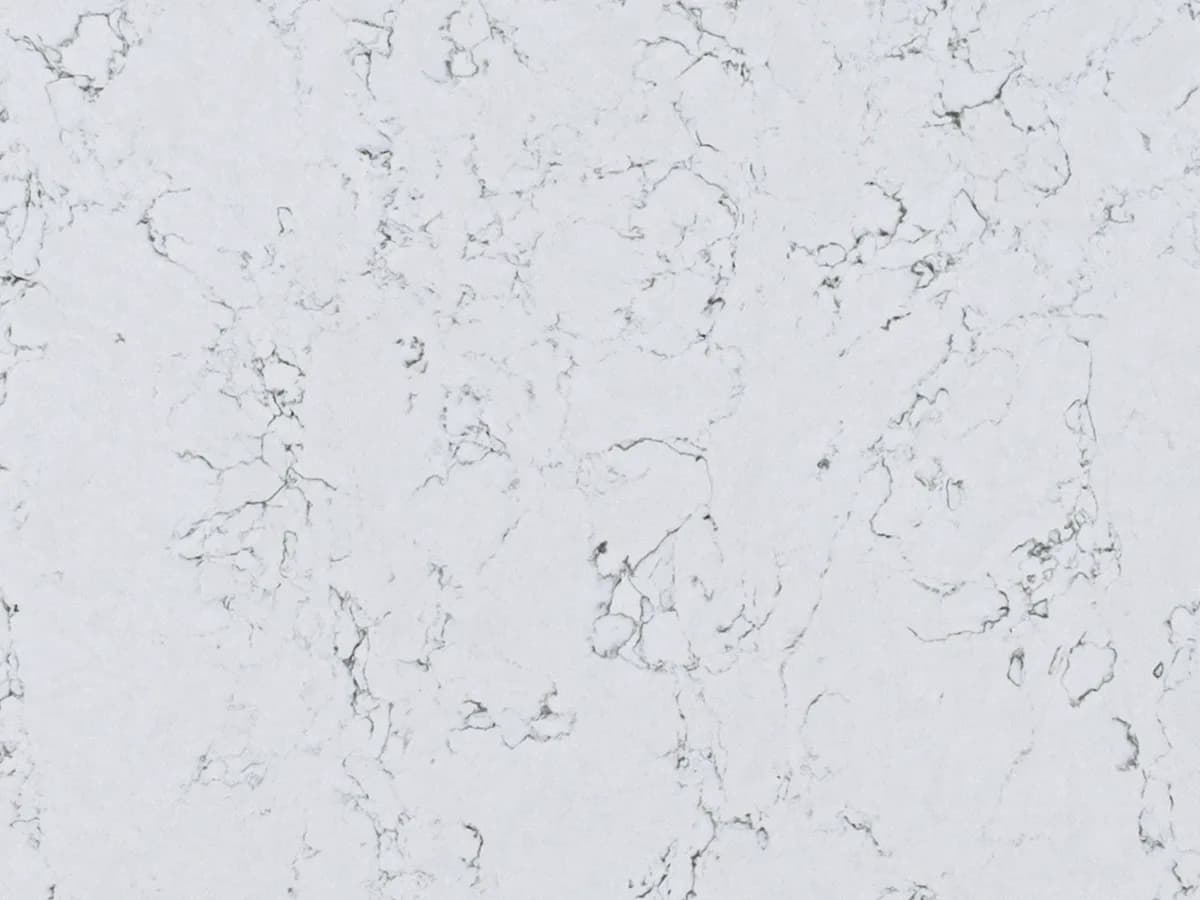 Çimstone Moss 186 kuvars tezgah, yüzey ve desenin yakın çekimi (üretici görseli)
