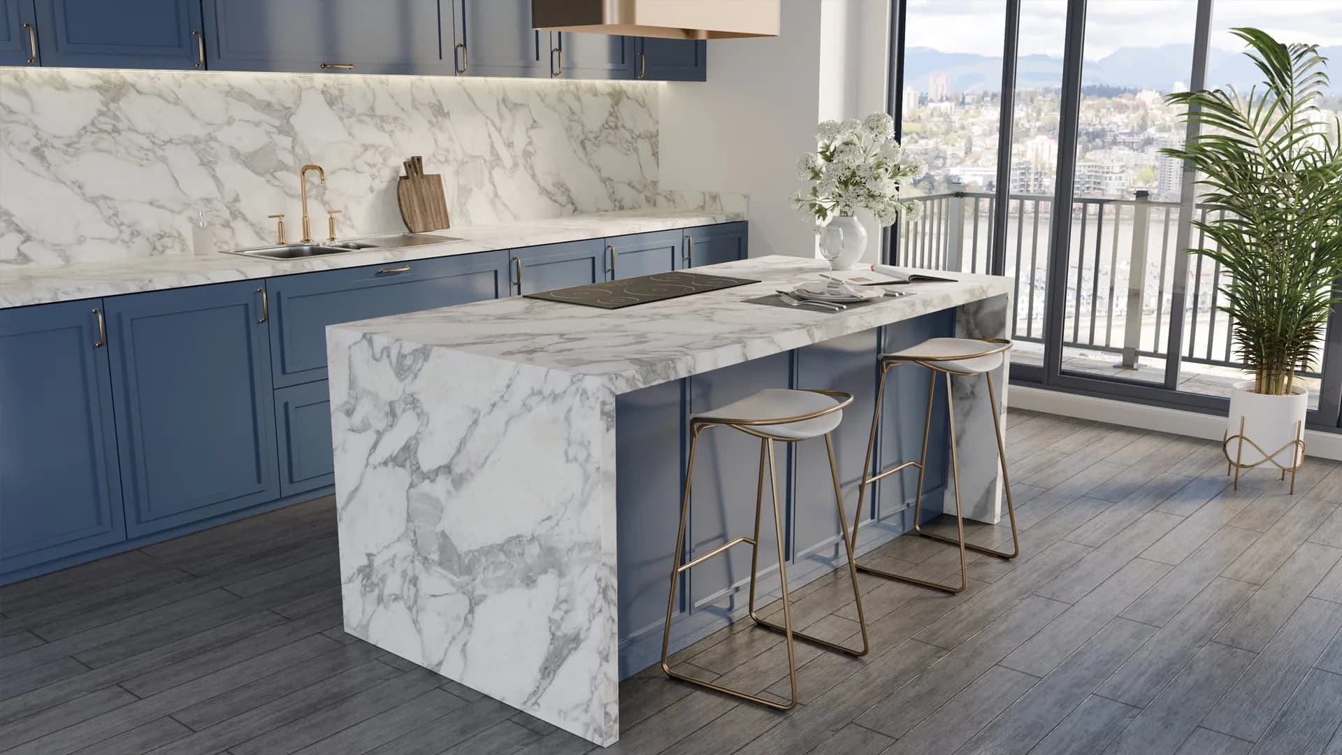 Çimstone Arpels 2038 kuvars tezgah uygulama örneği 2 (üretici görseli)