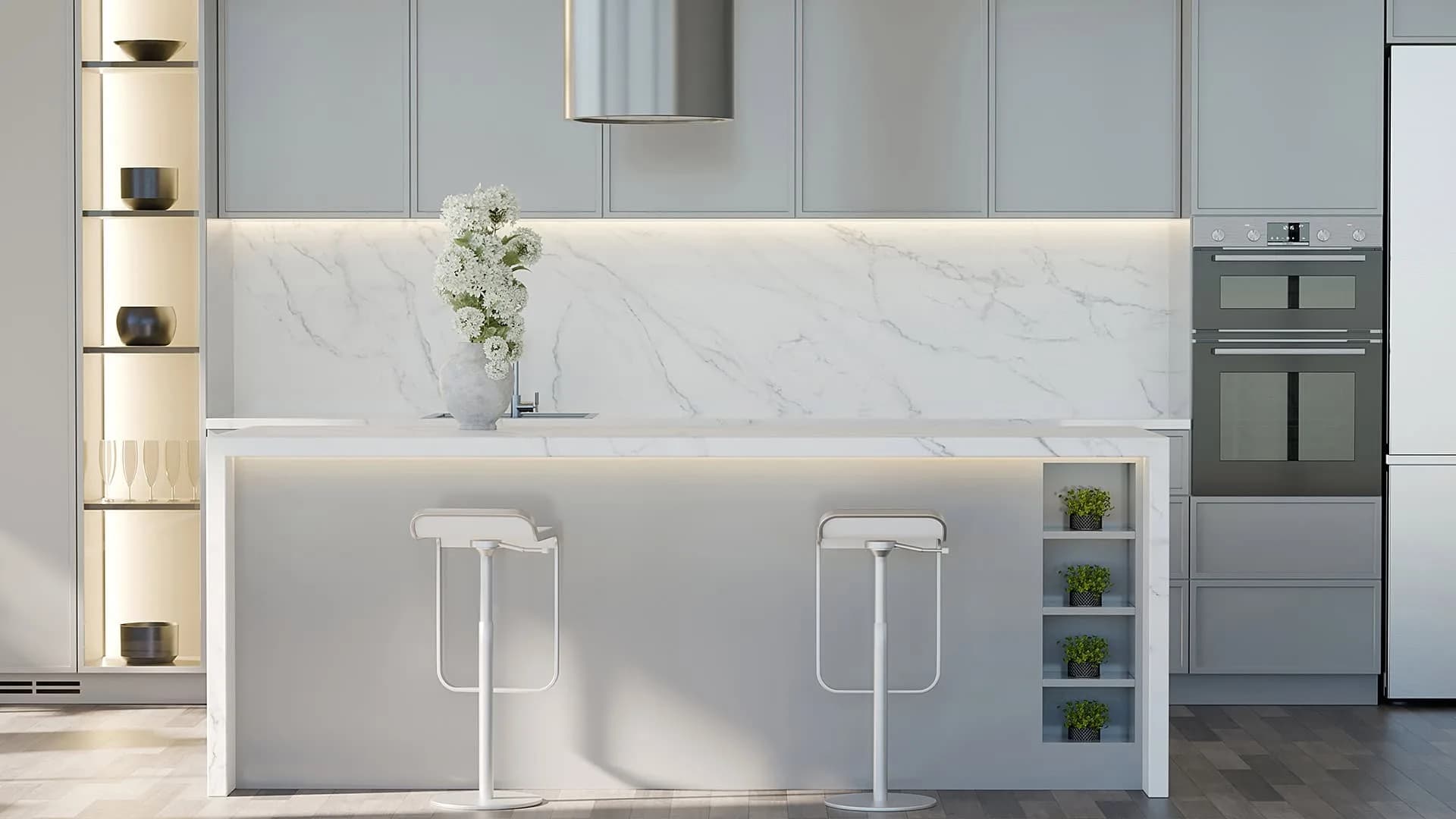 Çimstone Podima 2064 kuvars tezgah uygulama örneği 1 (üretici görseli)
