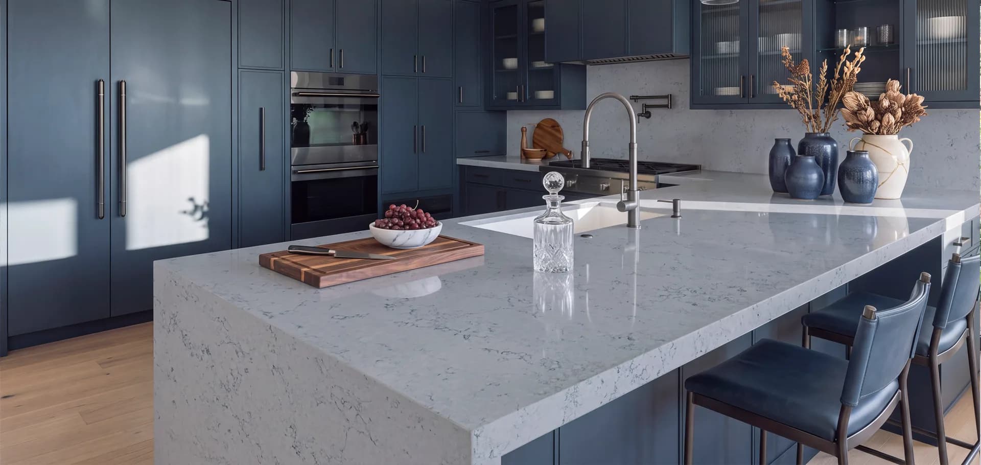 Çimstone Mareto 254 kuvars tezgah uygulama örneği 2 (üretici görseli)