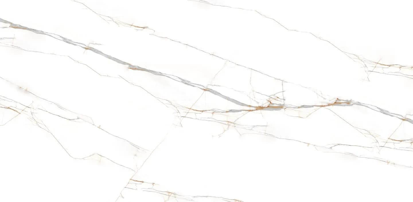 Coante Cracked Calacatta 10128 kuvars tezgah, plakanın tamamı (üretici görseli)